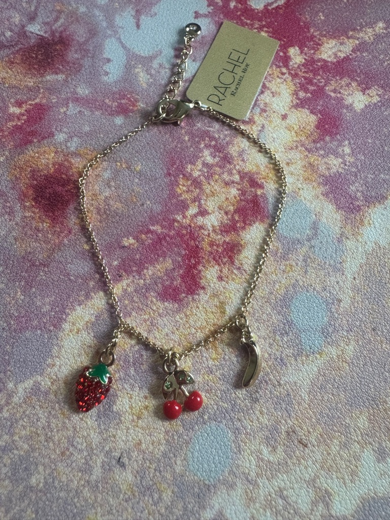 Rachel Rachel Roy Gold Chain Bracelet With Fruit Charms 24$